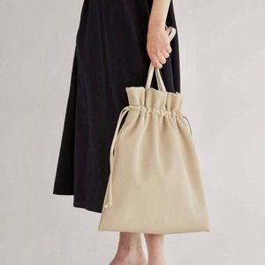 OAK + FORT Pleated Bucket Bag in Crimini